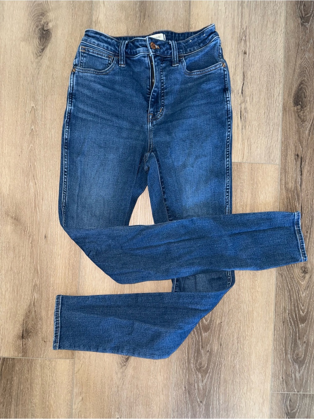 Madewell The Curvy Roadtripper Skinny Dark Blue Denim Jeans size 26 T Tall